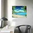thumbnail image 3 of COMIO  Canvas Wall Art Ocean Waves Coconut Trees on Sands Beach Seascape Scenery Painting Nature Picture for Bedroom Home Office Wall Decor, 3 of 4