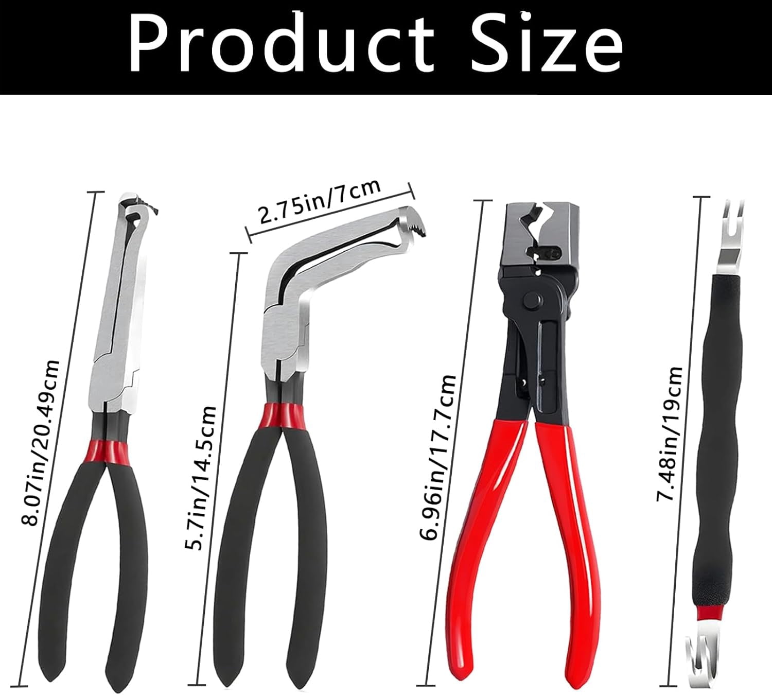 5pcs Electrical Disconnect Pliers and Connector Separator Tool for Cars, with Hose Clamp Pliers and Terminal Pin Removal Tool Set