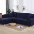 thumbnail image 1 of Elastic Solid Color Sofa Cover L Shaped Corner Couch Slipcover 1 2 3 4 Seater Chair Protector for Living Room, 1 of 7