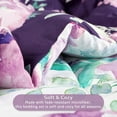 thumbnail image 3 of TANOFAR Kids Twin Bedding Sets for Girls, 5 Pieces Reversible Twin Comforter Set, Soft & Comfortable Microfiber Bed in a Bag Set Includes Comforter, Fitted Sheet, Pillowcases & Flat Sheet (Purple Flo, 3 of 8