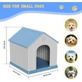 thumbnail image 5 of 26 Inch Dog Houses Resin Small Indoor Outdoor Dog Kennel for All-Weather Use Cozy Shelter for Small Dogs in Home, Garden, or Balcony,Blue, 5 of 7