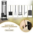 thumbnail image 2 of YANGLI 5-Piece Wrought Iron Fireplace Tool Set, 30 Inches, Black, Indoor/Outdoor Use, 2 of 5