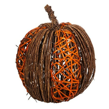 Decorative Pumpkin - The Holiday Aisle Lighted Vine Pumpkin Decorative Accent