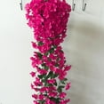 thumbnail image 4 of facefd Artificial Flower Garland Wall Hanging Simulation Floral Vine Home Office artificial Flower Rattan, Rose Red, 4 of 5