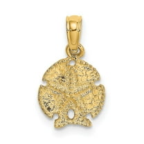 Auriga Fine Jewelry 14K Yellow Gold Starfish on Sand Dollar Pendant for Women (L - 15mm, W - 9.8mm)