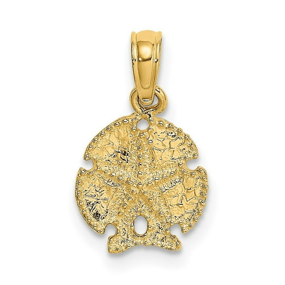 Auriga Fine Jewelry 14K Yellow Gold Starfish on Sand Dollar Pendant for Women (L - 15mm, W - 9.8mm)