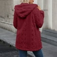 thumbnail image 6 of XFLWAM Fleece Jacket for Women Winter Warm Button Down Hooded Coat Casual Soft Lightweight Fall Teddy Outerwear Fuzzy Coats Red M, 6 of 9