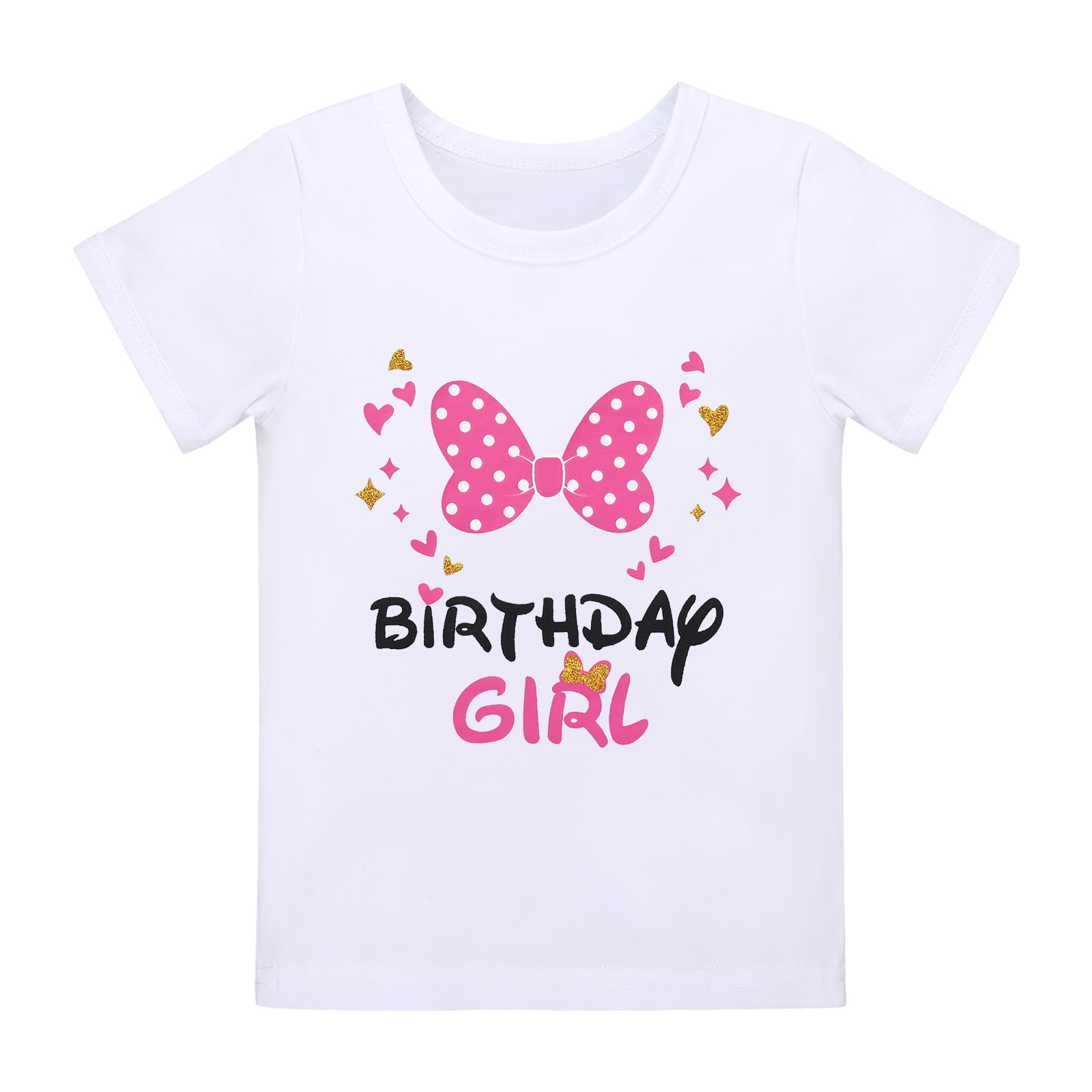 IBTOM CASTLE Toddler Girls Birthday Outfit Polka Dots Tops Tutu Skirt Mouse Ears Headband for Cake Smash Photo Shoot 3 Years Hot Pink - Bowknot