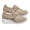 Beige, variant on NOKIO Fashion Rh𝗂nestones for Women S𝗅ip On We𝖽ge Casual Shoes with Side Zipper Comfortable Soft Cushion Sport Shoes Lightweight Outdoor Walking L𝗈afers for Back to College