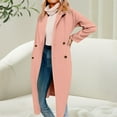 thumbnail image 2 of iHPH7 Wool Coats for Women Overcoat for Women Winter Coats for Women Winter Outfits for Women Womens Wool Coat Women's Coats Trench Coat Women Pink XXL, 2 of 9