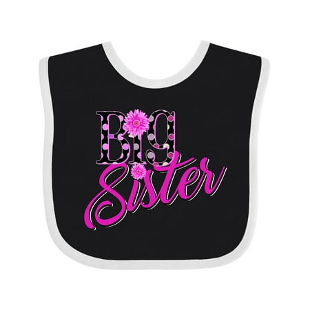 

Inktastic Big Sister with Polka Dots Girls Baby Bib