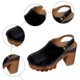 thumbnail image 5 of Rokment Women's Platform High Heels Clogs and Mules Sandals 2026 Spring Summer Fashion Leather Closed Toe Chunky Block Heeled Slingback Dressy Shoes C Size 8.5, 5 of 7