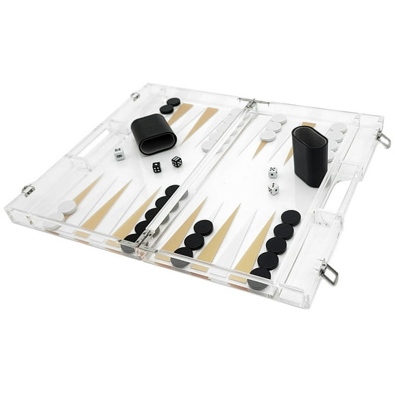 OnDisplay Luxe Acrylic Backgammon Set (Gold)