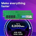 thumbnail image 3 of RAM 8GB 16GB 4GB DDR4 3200MHz CL22 1.2V UDIMM Desktop Single Memory 8G 3200MHz 1pcs, 3 of 5