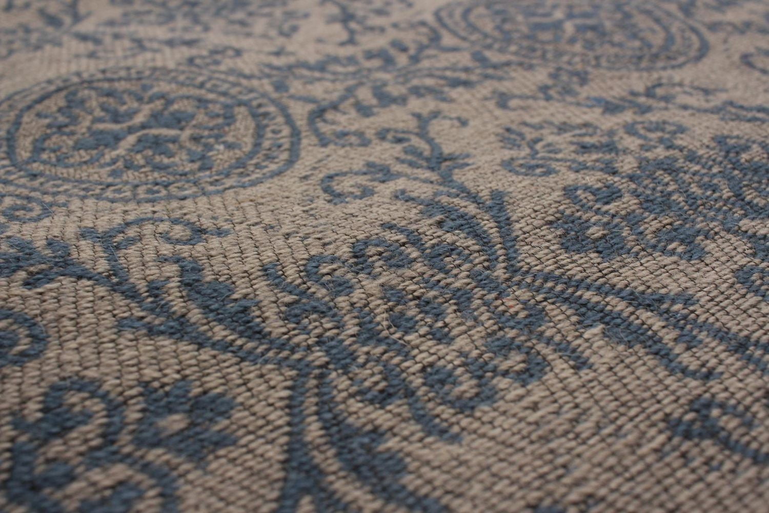 ECARPETGALLERY 4'9" x 6'10" Contemporary Collage Handmade Area Rug for Living Room, Dining Room and Bedroom in Blue