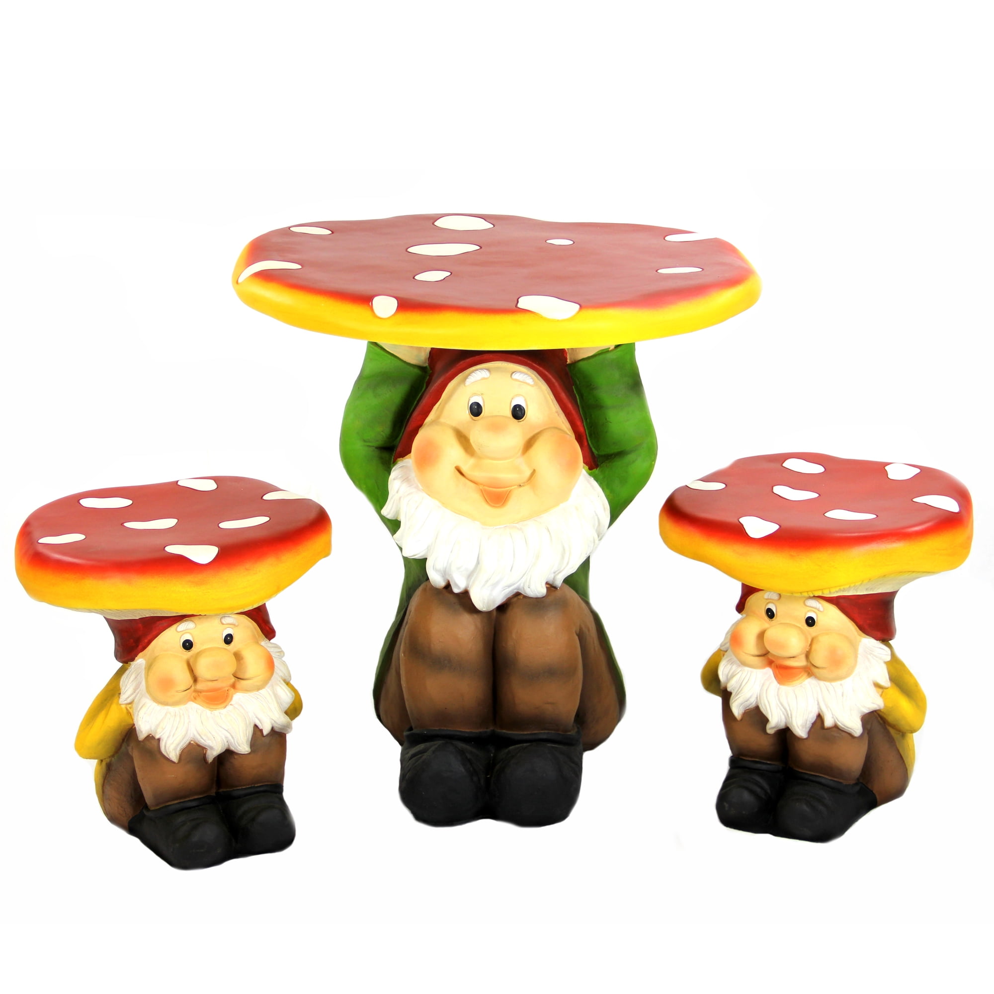 Four Seasons 3pc Jolly Gnome Table and Chair Outdoor Garden Furniture