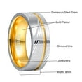 thumbnail image 2 of Damascus Steel Band Gold Groove Two Tone Ring Comfort Fit Inner Ring for Men Size 7-12, 2 of 5