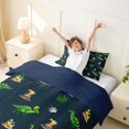 thumbnail image 3 of Homewish Cute Dinosaur Twin Duvet Cover,Green Palm Tree Twin Bedding,Navy Blue Reversible,2pcs,1 Duvet Cover and 1 Pillowcase, 3 of 6
