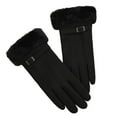 thumbnail image 2 of Winter Gloves for Women New Reflective Zipper Gloves Thick Warm Windproof Men and Women Cycling Driving Car Skiing Outdoor Gloves Style B-152 Black One Size, 2 of 2