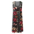 thumbnail image 4 of SMihono Robe Maxi Bohème d'Été pour Femmes Grande Taille Mode Féminine Col Rond Sans Manches Robe Imprimée Chandail Plage Robe d'Été, 4 of 5