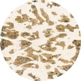 thumbnail image 1 of Ahgly Company Indoor Round Abstract Blanched Almond Beige Abstract Area Rugs, 5' Round, 1 of 6