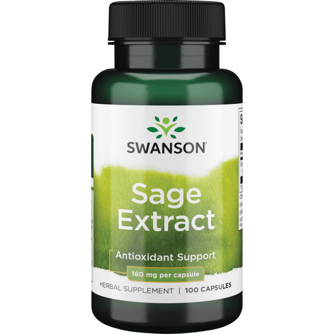 Swanson Sage 101 Extract 160 mg 100 Capsules.