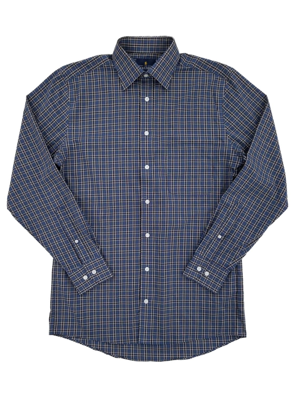 FirH Men Casual Cotton Plus-Size Stretchy Plaid Long Sleeve Button Shirt