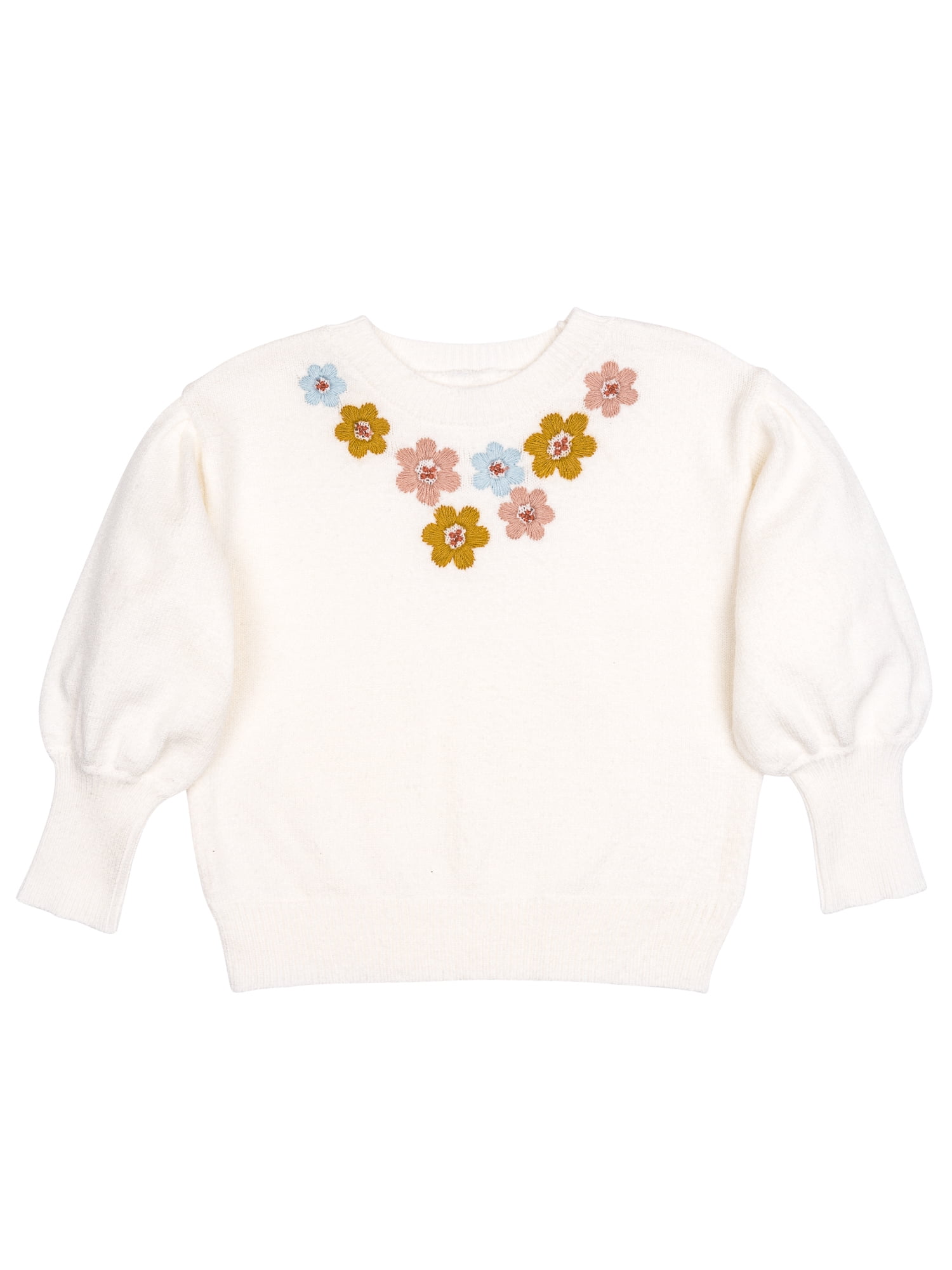 Modern Moments by Gerber Toddler Girl Sweater with Embroidery, Sizes 12 Months - 5T