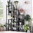 thumbnail image 5 of 54in Tall Bookshelf 5-Tier Small Narrow Bookcase, Skinny Book Shelf for Small Space, Farmhouse Slim Shelf with Storage, Wood Freestanding Display Thin Bookshelves for Living Room, Office, Black, 5 of 16