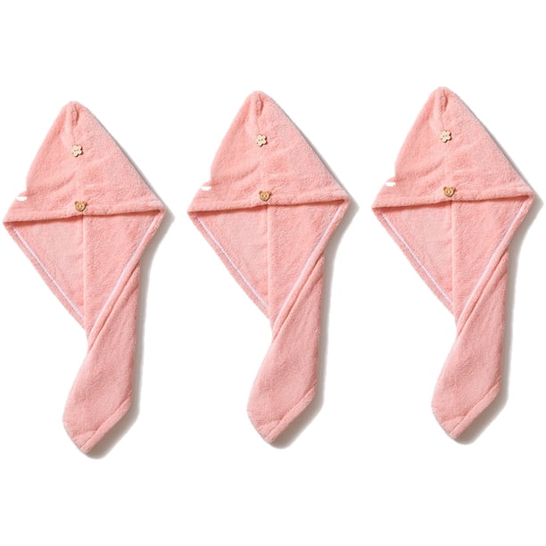 Paquete de 3 toallas de microfibra para secar el cabello, superabsorbentes, para envolver el cabello, para cabello largo y suave