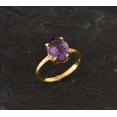 thumbnail image 2 of Gold Amethyst Ring, Natural Amethyst, Solitaire Ring, February Birthstone, Proposal Ring, 3 Carat Ring, Purple Promise Ring, Gold Vermeil, 2 of 3