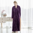 thumbnail image 1 of Camisón de franela de otoño e invierno para mujer, camisón de cuadros de piña alargado y grueso, bata de baño para pareja, pijamas para hombre, ropa de casa, 1 of 6