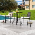 thumbnail image 2 of Patio Festival Metal 3-Piece Outdoor Dining Set in Black & Beige Finish, 2 of 8
