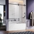 thumbnail image 3 of UKS04- 56-60 Inch x 66 Inch Sliding Frameless Bathtub Door, 3/8" Tempered Glass with Easy-Cleaning Coating, Stainless Steel Rollers & SGCC-Certified Stability, Bright Chrome, 3 of 7