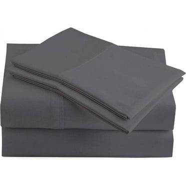 SRP Linen 500-Thread-Count Egyptian Cotton Super Soft Extra Deep Pocket Fitted Sheet/Bottom Sheet Solid Fit Up to 21" inches Deep Pocket Fully Elastic All Around (King, Dark Grey)