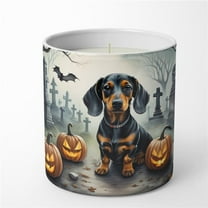 3.25 x 3.75 x 3.25 in. Dachshund Spooky Halloween Decorative Soy Candle