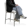 thumbnail image 5 of Lalia Modern Upholstered Square Back Counter Height Bar Stool with Metal Frame, Gunmetal, 5 of 13