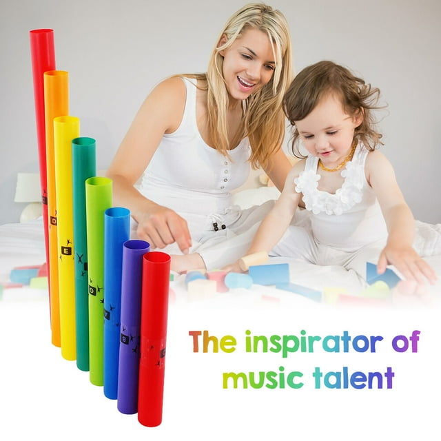 Muslady Tubos Musicales de Colores: Juguete Educativo para Niños, Escala Diatónica, Material ABS Ecológico, Ligero y Fácil de Transportar, Ideal para Clases de Música y Hogar.