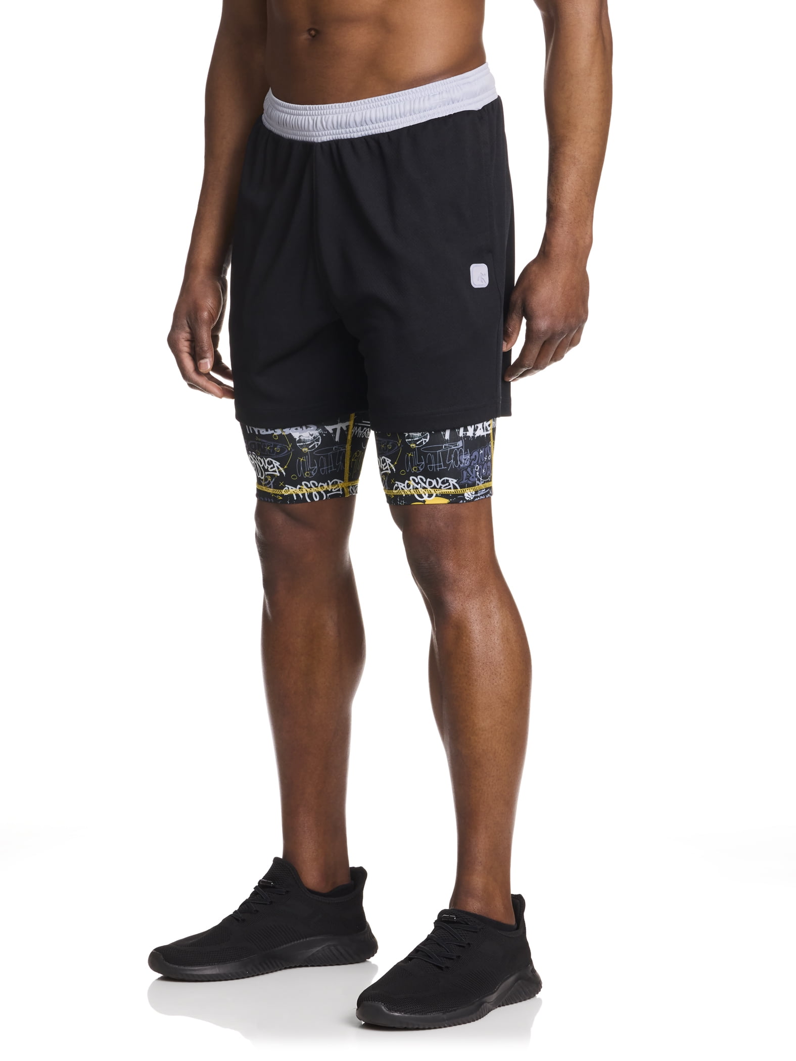 AND1 Men's and Big Men's Compression 2-IN-1 Active Short , 7" Inseam, up to Sizes 3XL