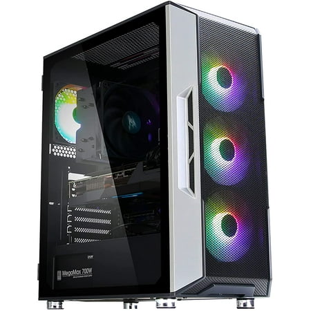 Zalman I3 NEO ATX PC Cooling Case Mesh Front Panel, Tempered Glass Side Panel, 4X RGB 120mm Fans Pre-Installed (Black)