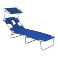 thumbnail image 3 of Silla de bronceado con orificio para la cara, plegable, reclinable, ajustable, para camping, jardín, patio exterior, piscina Azul, 3 of 9