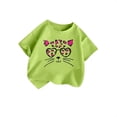 thumbnail image 4 of Cute Tops for Girls Short Sleeve Shirts Girls Clothes 4t Casual Crew Neck Loose Fit Cartton Printed Cotton Tops Kids Clothes(Size 11-12 Years,fg1-Light Green), 4 of 4