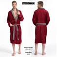 thumbnail image 4 of Men's Soft Plush Fleece Classic or Hooded Robe with Front Pockets, 4 of 7
