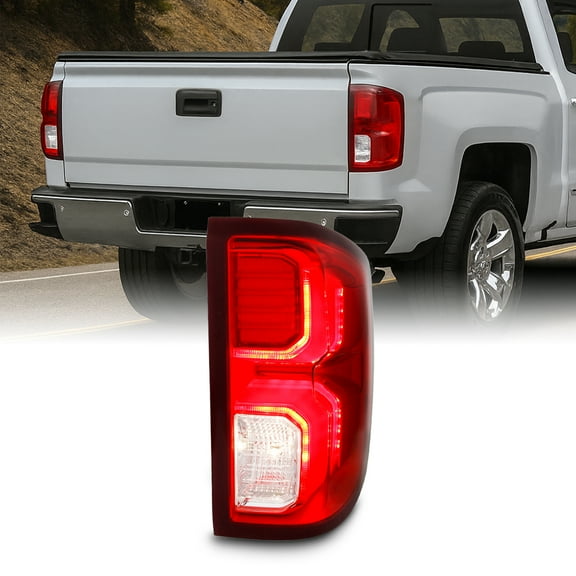 AKKON - Fit 2016 2017 2018 Chevy Silverado 1500 LTZ Pickup Truck LED Tail Light Red Clear Passenger Right Side Replacement
