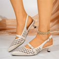 thumbnail image 6 of Hollow Out Cutout Slingback Kitten Heels Formal Evening Dinner, Pointed Toe Buckle Strap Pumps Daily Office Commuting, Comfortable Elegant Dress Shoes Weekend Party Gathering, Beige 6, 6 of 6