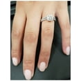 thumbnail image 4 of 5/8Ct Cushion Halo Real Diamond Engagement Wedding Ring Set White Gold, 4 of 4
