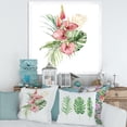 thumbnail image 3 of Designart 'Tropical Bouquet With Anthurium Lupine and Leaves On White I' Traditional Framed Art Print, 3 of 4