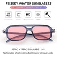 thumbnail image 5 of Vintage Square 70s Flat Aviator Sunglasses Women Men Classic Retro Stylish Frame UV400 Sunglasses B2622, 5 of 7