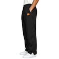 thumbnail image 3 of VBVC Men's Drawstring Side Slit Sweatpants with Pockets , Fall Wide Leg Jogger Trousers For Men, *Black , Medium, 3 of 6