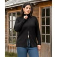 thumbnail image 6 of CASSIE LIZ Plus Size Sweaters Fall Cardigans for Women Fashion Zip Up Pullover Casual Two Way Zipper Oversized Womens Lightweight Knit Holiday Winter Dressy Solid/Fair Isle (XL-5XL), 6 of 9